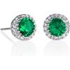 Namana Orecchini Donna Argento con Zirconi Verdi, Piccoli Orecchini a Perno con Pietre Verdi, Orecchini Verde Smeraldo per Donna y Ragazza, Orecchini Halo con Confezione Regalo