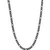 U7 Catena da Uomo 3mm Link 51cm Collana Figaro Collana con Catena a Maglie Hip Hop in Acciaio Nero Street Fashion