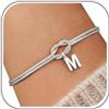 J.Fée Bracciale Donna Argento 925 Con Iniziali, Bracciale Nodo Bracciali Eternal Infinity, Bracciali Donna 26 Lniziale A-Z, Regalo Signora Regalo Amica M