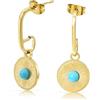 Made by Nami Orecchini pendenti in oro per donna - Orecchini a cerchio pendenti per donna - Orecchino a goccia Huggie in acciaio inossidabile - Orecchini pendenti dainty