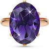 Linawe Anelli Linawe da donna con ametista viola, anello regolabile in oro rosa, grande anello da dito con diamante moissanite, eleganti anelli alla moda