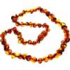 SilverAmber Jewellery - Collana in ambra baltica - Cognac - Lucida - Perle di ambra genuina al 100% - Massima qualità - Dimensione: 36 cm - NBARCOG36