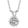 MomentWish Collana Fiocco di Neve, 1Ct Moissanite Punto Luce Collana per Donna Regalo Festa della Mamma Simulato Diamante 925 Argento Sterling