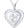 U7 Collana Donna con Foto Ciondolo Portafoto Due Cuori Placcato Platino Collana Donna Cuore Medaglione Foto Idee Regalo Mamma Ragazza