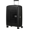 American Tourister Aerostep - Spinner M, Valigia Espandibile, 67 cm, 66.5/72.5 L, Nero (Black)