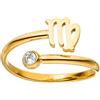 Purelei® Anello Zodiaco - Anello da donna resistente all'acqua in acciaio inox duraturo - Anelli regolabili dalla taglia 50 alla 60 - Gioielli alla moda per il tuo look personalizzato, 60-66 cm, Gemma