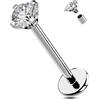 OUFER Body Piercing Labbro Piercing Lip Piercing Jewellery 18G Labret Earring Stud Internally Helix Nose Bar Titano Nose Stud Bar 6/8/10/12mm Tragus Lobe Conch Piercings Cartilage Earrings