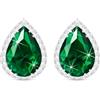 Linawe Orecchini verdi in argento, gioielli alla moda, orecchini a bottone da donna, set di gioielli ipoallergenici con diamanti senza nichel