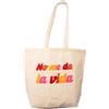Fisura - Tote bag in cotone con scritta in pile "No me da la vida". Borsa 100% cotone con tasca interna. Tote bag originale per shopping. Dimensioni 70 x 51 cm.