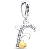 TINSLO Bead Charm Ciondolo Argento Sterling 925 Lettere con Cubic Zirconia Pendenti per Pandora Braccialetti, Compatibile con Braccialetti e Collane europei