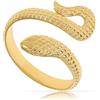 Made by Nami Anello Donna Regolabile Serpente Oro - Acciaio Inossidabile Impermeabile Taglia Unica