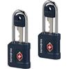 Samsonite TA Revolution - Lucchetto a chiave TSA (set da 2), lucchetto per bagagli sicuro per valigie e borse, Blu (Midnight Blue)
