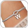 J.Fée Bracciale Donna Argento 925 Con Iniziali, Bracciale Nodo Bracciali Eternal Infinity, Bracciali Donna 26 Lniziale A-Z, Regalo Signora Regalo Amica W