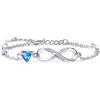 Tusuzik Bracciale Argento 925 Donna, Bracciale Infinito Donna Argento 925 con Cuore Zirconi Regolabile Bracciali Donne Gioielli Regalo per Mamma Amica Ragazza