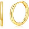 Silvora Orecchini Cerchio Donna Uomo Argento 925, 12mm Orecchini Donna Oro, Orecchino a Cerchio Piccolo Uomo Brillante, Idee Regalo per Compleanno Anniversario Natale