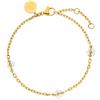 Purelei® Delicato bracciale con fiori di perle - acciaio inossidabile in oro, argento e oro rosa, regolabile - delicato sulla pelle - Bracelet - bracciale da donna, Eine Grösse, Acciaio inossidabile