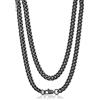 PROSTEEL Collana Uomo a Catena Cubana Grande Robusta, Larghezza 6 mm, Lunghezza 50 cm, Acciaio Inossidabile, Cool Swag, Collana Nera Nero (con Confezione)