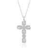 Linawe Collana a croce, collana a catena in argento da donna, collana con diamante portafortuna in cristallo, ciondolo a croce gioielli