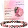 Bivei Rodonite - Compassione - signora braccialetto perline 6mm semiprezioso cristallo naturale elastico elastico cristallo accessori regalo di yoga Piccolo