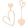 Linawe Orecchini a Cuore in Oro Rosa - Pendenti da Donna in Acciaio Inossidabile - Set di Grandi Gioielli per Amanti