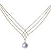 HUGE TOMATO Collana di Perle con Ciondolo in Perla d'Acqua Dolce AAA - Design a Rete Placcato Oro 18K - Gioiello Elegante per Donne