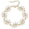 Clearine Bracciale da sposa con zirconi cubici per spose damigelle d'onore, elegante braccialetto simulato di perle da tennis per donne gioielli da ballo, Zirconia cubica
