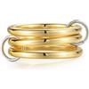 Emibele Anelli Impilabili per Donne, Multi-Collegati Argento Oro per Donne Non Scolorire, Bande Impilabili Metalliche A Due Toni Intrecciate, Regalo Gioiello Alla Moda Per Persona Amata, Taglia 7