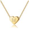 TINGN Piccola Collana Donna Iniziale M, 14K Oro Riempito Cuore Collana Iniziale per le Donne Piccola Collana Iniziale per le Ragazze Bambini Bambino Cuore Collana Iniziale Regali per le Donne