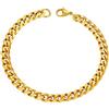PROSTEEL Bracciale da Uomo a Catena Sottile Colore Oro 6mm Lungehzza 21 -Bracciali Uomo Acciaio