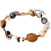 Purelei® Braccialetto Hawaiian Sunset - con agata, sodalite, citrino e perle d'acqua dolce - in acciaio inossidabile placcato oro 18K - Gioielli da donna 17-20 cm - Braccialetto con gemme dai colori