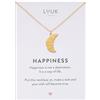 LUUK LIFESTYLE Collana con ciondolo brioche e acciaio inossidabile (50cm), con carta HAPPINESS, gioielli moderno, portafortuna, idea regali donna, lei, ragazza, compleanno, oro