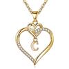 TINGN Collane con Iniziali a Cuore in Oro per Donne Ragazze, Collana con Iniziale C a Cuore Placcato in Oro 14K