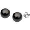 Nenalina, orecchini di perle da donna, orecchini, perla 8 mm, nero, argento sterling 925, 842401-197