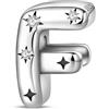 TINSLO Bead Charm Ciondolo Argento Sterling 925 Lettere con Cubic Zirconia Pendenti per Pandora Braccialetti, Compatibile con Braccialetti e Collane europei