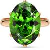 Linawe Anelli da donna con smeraldo verde, gioielli in oro rosa, anelli da dito da donna regolabili, anello in pietra verde con diamante moissanite, gioielli alla moda