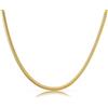 Made by Nami Collane a forma di serpente 3 mm - Catena a serpente minimalista con forte chiusura a moschettone - Collana girocollo da donna - Catena a maglie in acciaio inox - Regalo per voi, 45 cm