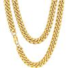 FaithHeart 14MM 50CM Oro Collane Uomo Catenina Cubana 45-75cm Hiphop Rock Gioielli da Ballo Collana Uomo Acciaio Alta Qualità con Chiusura Sicura Choker Girocollo Impilamento Antiallergico