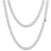 PROSTEEL Collana Uomo a Catena Barbazzale Cubana Grande Robusta, Larghezza 5 mm, Lunghezza 75 cm, Acciaio Inossidabile, Hip Hop Punk Rap, Argento, Regalo Ottimo (con Confezione)
