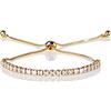 ZAVANA Bracciale Placcato Oro Regolabile da Donna e Ragazza, con Zirconi Cubici, Bracciali da Donna con Pietre con Chiusura Regolabile con Perline, Braccialetti Sottili con Pietre Bianche