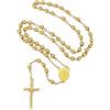 Faithheart - Rosario con perline, rito cattolico, per donna e uomo, collana extra lunga e Acciaio inossidabile, colore: Metallic Beads-gold, cod. TN12044K-E