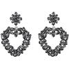 EVER FAITH Orecchini a forma di cuore di cristallo per donna, marquise Teardrop strass gala fashion goccia orecchini per feste matrimonio nero tono oro, Cristallo