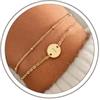 TINGN Idee Regalo per Ragazze Adolescenti - Bracciali Iniziali per Donne, Bracciale da Lettera A-Z Placcato Oro 18 Carati per Ragazze, Bracciale Personalizzato con Monogramma Disco, Idee Regalo di
