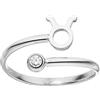 Purelei Anello con segno zodiacale, anello da donna in acciaio inossidabile resistente, anello regolabile da 50 a 60, gioiello alla moda per il tuo look individuale, regulowany, 50 - 60, Gemma