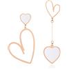 Linawe Orecchini a cuore bianchi, orecchini pendenti in oro rosa, orecchini da donna in acciaio inossidabile, gioielli di moda orecchini da donna, orecchini pendenti, orecchini eleganti