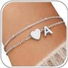 J.Fée Bracciale Donna Argento 925, Bracciali Con Iniziali Bracciale Personalizzato, Bracciali Donna A Strati A Forma Di Cuore, Gioielli Eleganti Regali Donne, Iniziali A Argento
