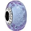 PANDORA Colours Ciondolo in argento Sterling ondulato con vetro di Murano iridescente e color lavanda