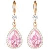 Linawe Orecchini pendenti in oro rosa, set di gioielli da donna, gioielli alla moda da appendere, orecchini in cristallo dorati, diamanti con diamanti, gioielli in oro rosa