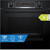 Bosch HQA574BB3 Serie 4, Forno con vapore da incasso, Pirolisi: pulizia del forno senza sforzo, Display LED rosso, 10 programmi automatici, Nero, 60 x 60 cm