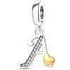 TINSLO Bead Charm Ciondolo Argento Sterling 925 Lettere con Cubic Zirconia Pendenti per Pandora Braccialetti, Compatibile con Braccialetti e Collane europei
