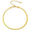 PROSTEEL Choker Collana a Girocollo Donna a Catena Serpente Piatta 5 mm, Lunghezze Regolabile 38-47 cm, Acciaio Placcato Oro, Oro, Hip Hop Punk Rap (con Confezione)